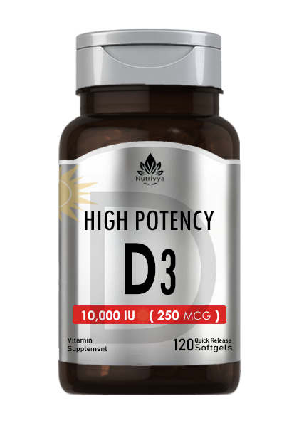 Nutrivya High Potency Vitamin D3 10,000 IU Softgels