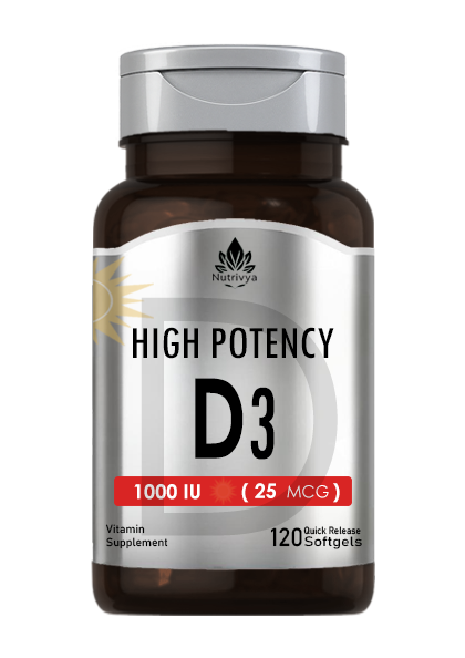 Nutrivya High Potency Vitamin D3 1000 IU Softgels