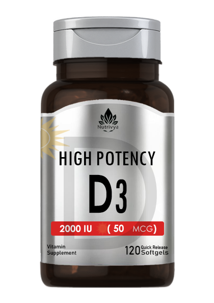 Nutrivya High Potency Vitamin D3 2000 IU Softgels