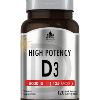 Nutrivya High Potency Vitamin D3 5000 IU Softgels