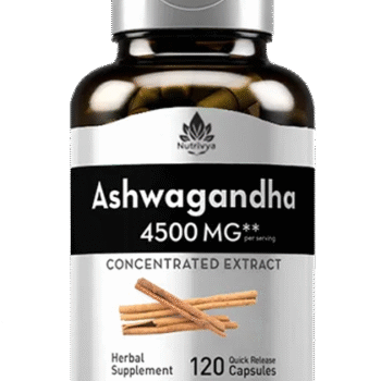 Nutrivya Ashwagandha 4500mg 120 Quick Release Capsules Bottle