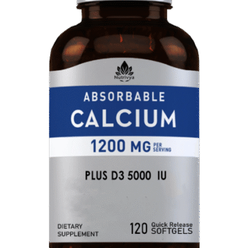 Nutrivya Absorbable Calcium 1200mg + D3 5000 IU Softgels Bottle