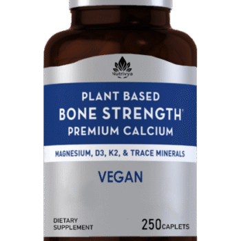 Nutrivya Bone Strength Formula Plant Based Calcium 250 Vegan Caplets Bottle