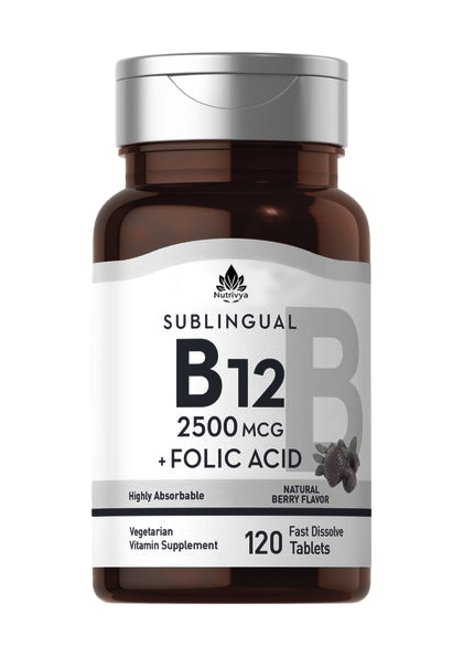 Nutrivya B12 2500 mcg Folic Acid 400 mcg Fast Dissolve Tablets