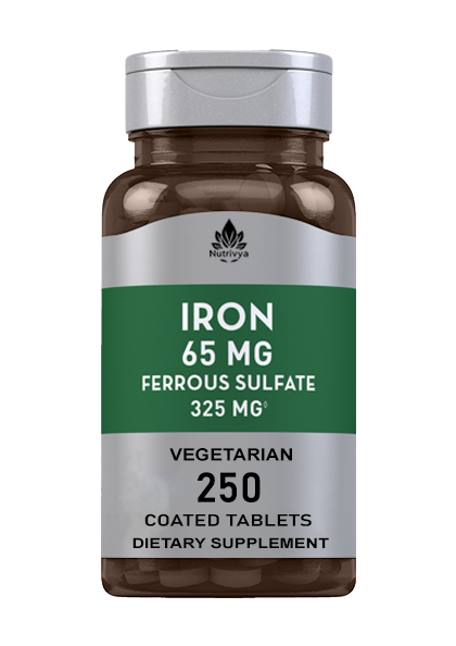 Nutrivya Iron Ferrous Sulfate 65mg Coated Tablets