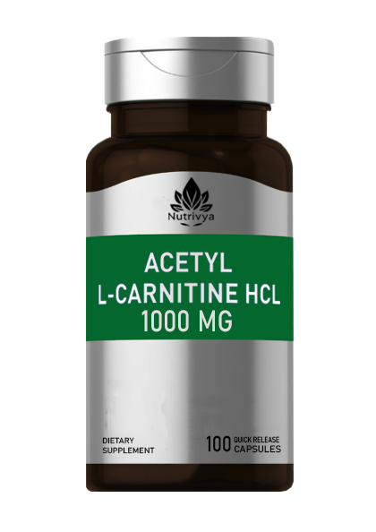 Nutrivya Acetyl L-Carnitine 1000mg Quick Release Capsules Bottle