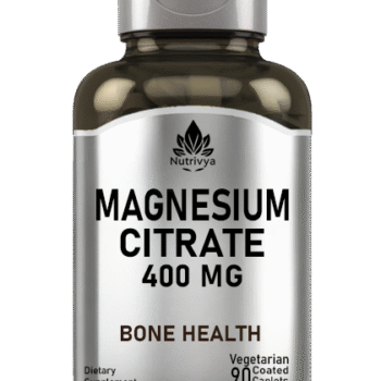 Nutrivya Magnesium Citrate 400mg 90 Coated Caplets Bottle