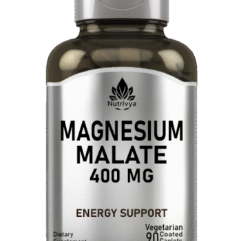 Nutrivya Magnesium Malate 400mg 90 Coated Caplets Bottle