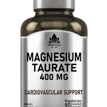 Nutrivya Magnesium Taurate 400mg 90 Coated Caplets Bottle