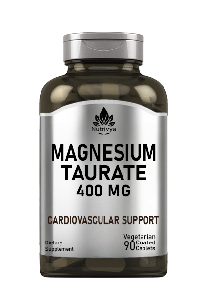 Nutrivya Magnesium Taurate 400mg 90 Coated Caplets Bottle